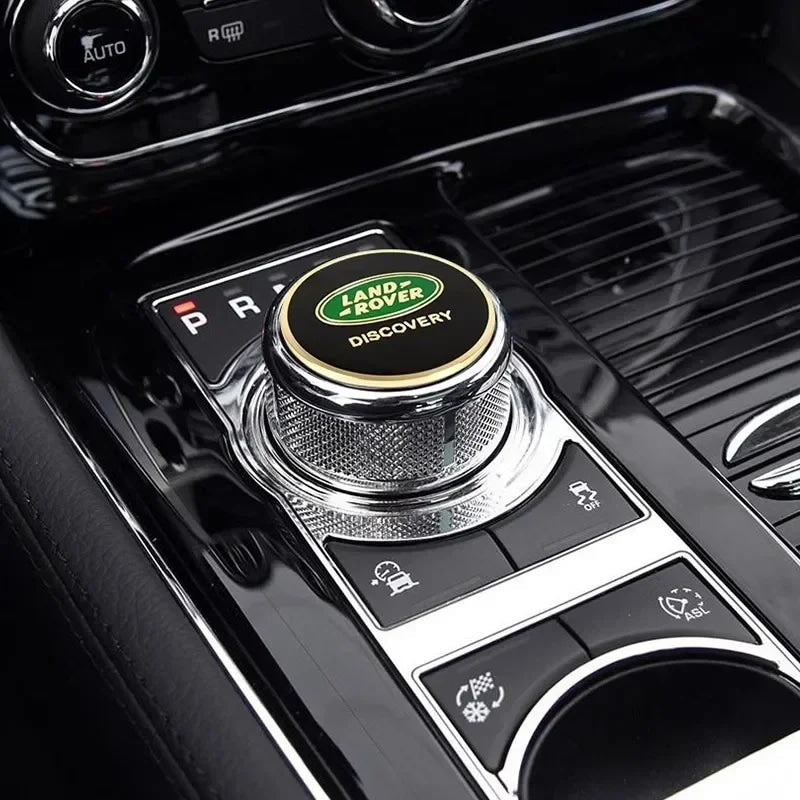 Shift Knob Decoration Metal Cover Car Console Button Sticker For Land Rover Discovery 2 3 4 Range Rover Freelander SV SVR Velar