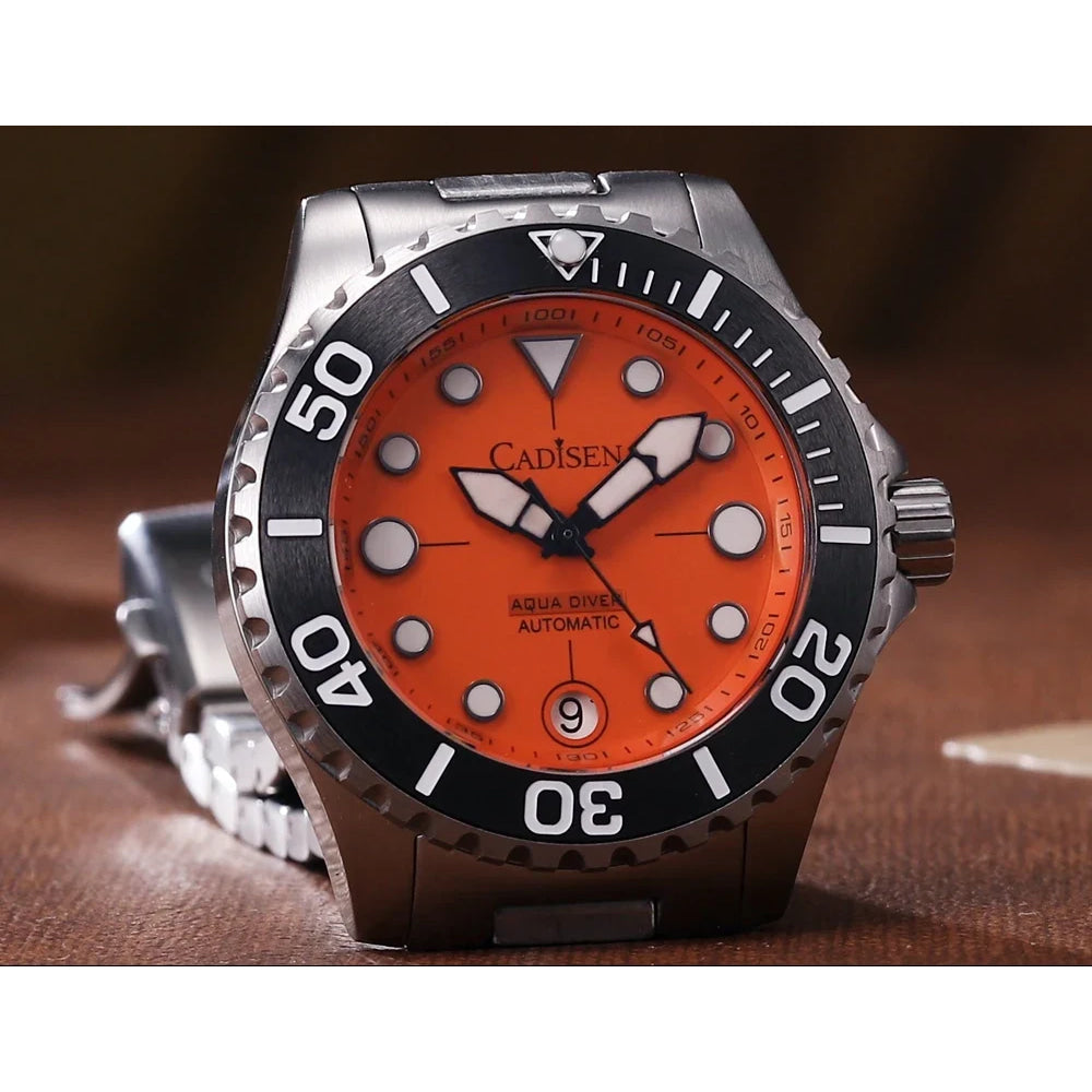 CADISEN AQUA DIVER New Brand Luxury Men Watches Automatic Watch Japan MIYOTA 8215 100M Waterproof Luminous Mechanical Wristwatch