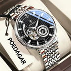 POEDAGAR Top Luxury Man Wristwatch Luminous Hollow Tourbillon Stainless Steel Men Clock Mechanical Automatic Men's Watches Reloj