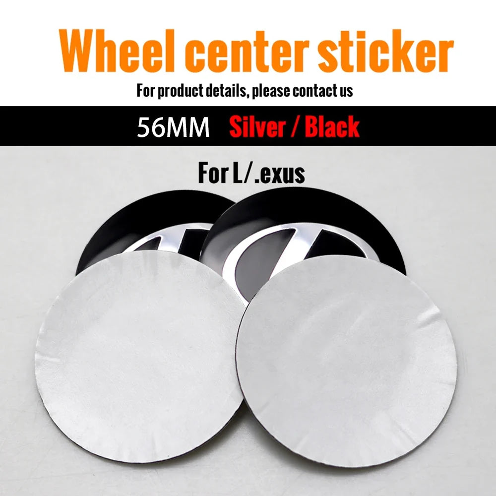 4Pcs 56MM Car Emblem Wheel Center Cover Hub Sticker Accessories For Lexus FSPORT ES RX NX LS UX LM LX GX LC RZ IS CT GS RC HS SC