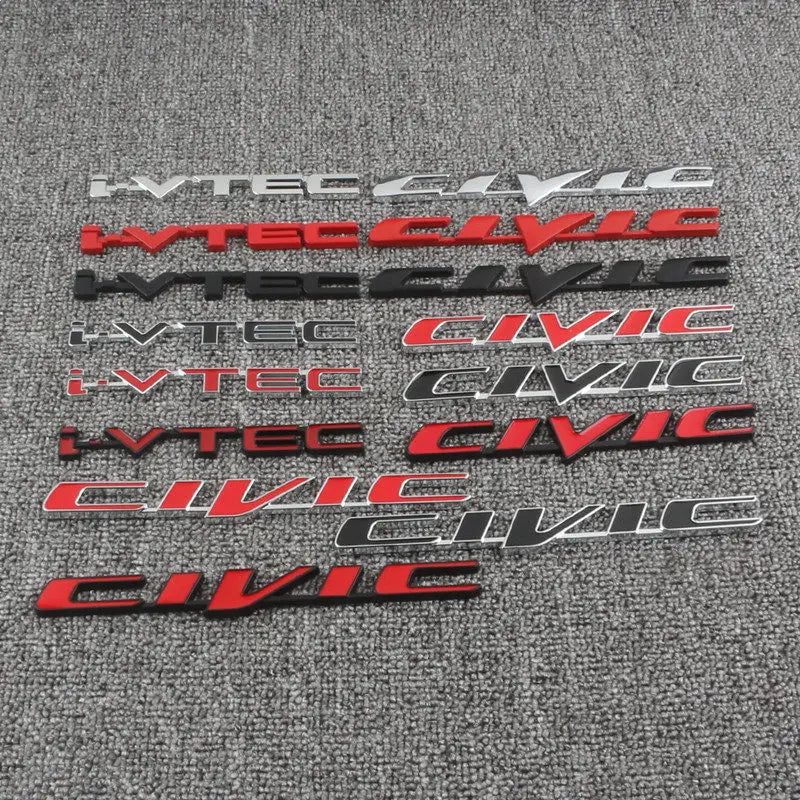 Car Emblem Decals VTEC IVTEC Metal Badge Sticker Accessories For Civic cb400 i-VTEC vfr800 cb750 Accord Odyssey CRV Pilot FIT