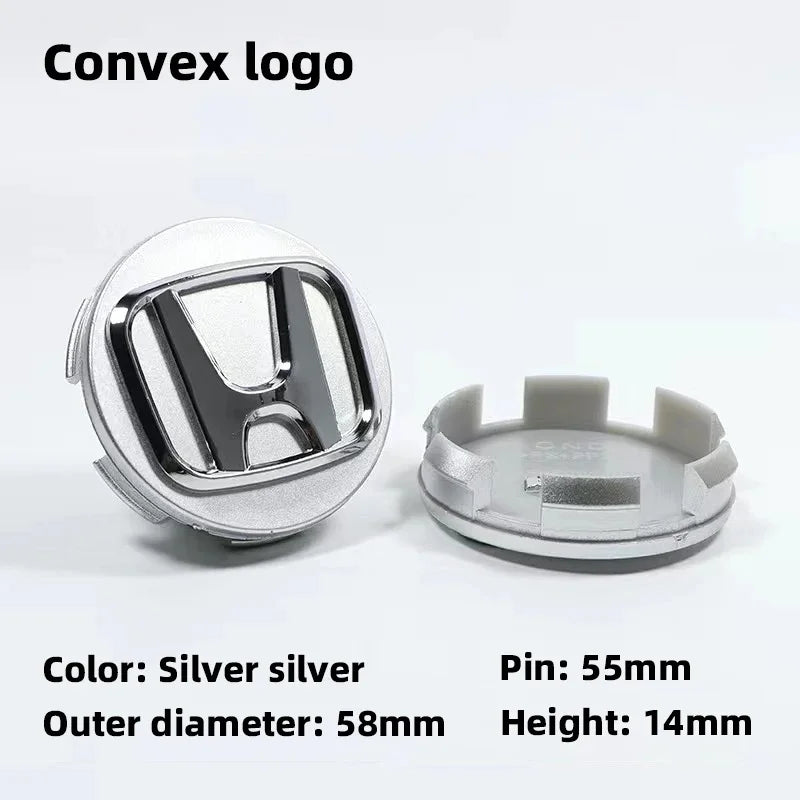 4Pcs 58mm Anti Dust Car Wheel Hub Center Caps for Honda Civic CRV Accord Fit Jazz HRV Vezel City Odyssey Stepwg Rim Badge Covers