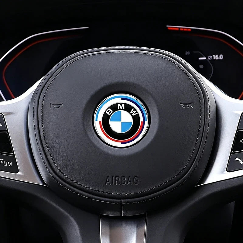 Auto Steering Wheel Center Aluminum Alloy Badge Logo Sticker Accessories For BMW G80 G06 G07 G42 G14 G15 G16 F82 F20 F21 F83 M2