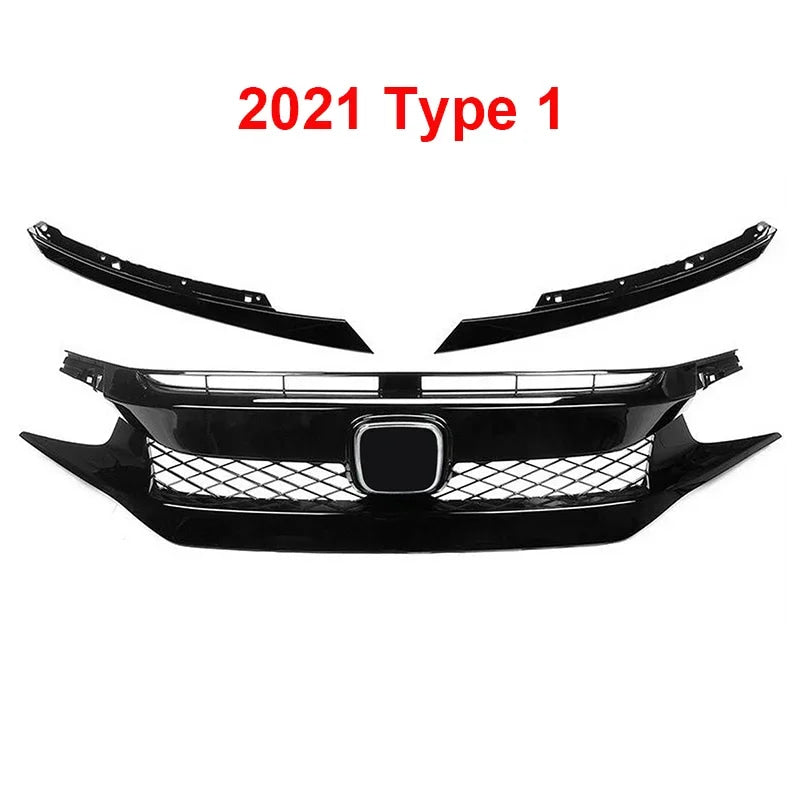 For Honda Civic 10th Gen 2016-2021 Front Grille Racing Grill Net Car Grid Splitter Upper Bumper Hood Mesh Grills
