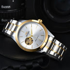 Orient Watch  Double Lion Japanese Fully Automatic Mechanical Watch Hollowed Out Business Men's Watch Stainless Steel Strip