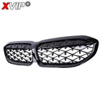 XVIP For BMW G20 3-Series G20 G21 G28 2019-2023 Front Bumper Hood Kidney Racing Grilles Replacement Black Diamond Meteor Style