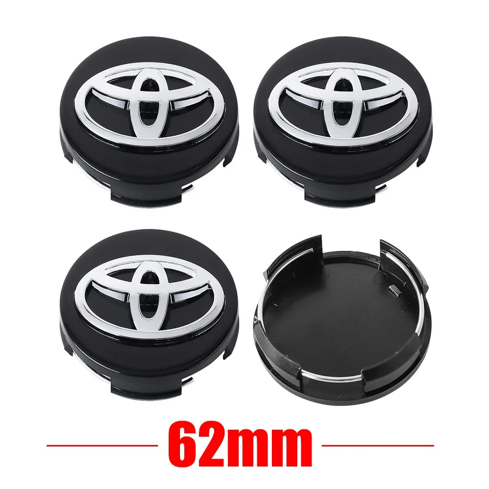 56/62mm Car Wheel Hub Center Caps 4PCS For Toyota Yaris Prius Rav4 Land Cruiser Highlander TRD Corolla C-HR Aygo Mod Parts