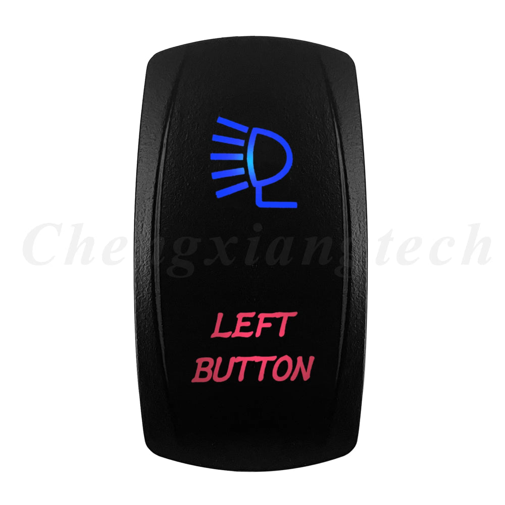 Waterproof 5 Pins SPST On/Off Rocker Switch Blue & Red Led 20A/12V 10A/24V Toggle Switch GPS for Cars,Trucks, RVs, Boats