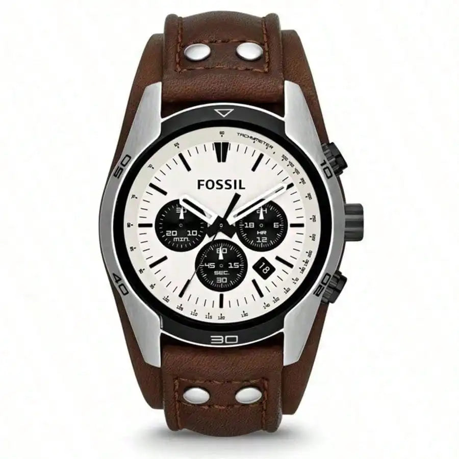 Fossil CH2890 Coachman Chronograph Men's Watch Military Brown Leather Strap Sport Waterproof Quartz Wristwatch Relogio Masculino