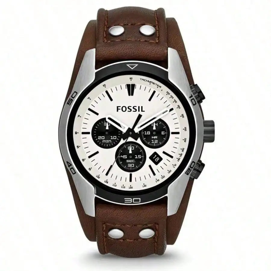 Fossil CH2890 Coachman Chronograph Men's Watch Military Brown Leather Strap Sport Waterproof Quartz Wristwatch Relogio Masculino