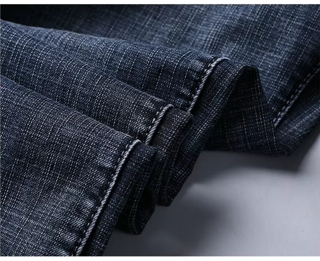 Wthinlee, Nuevos Jeans Casuales para Hombre, Corte Recto, Elásticos, Clásicos, Azules y Negros, Pantalones de Mezclilla para Trabajo, Ropa Masculina
