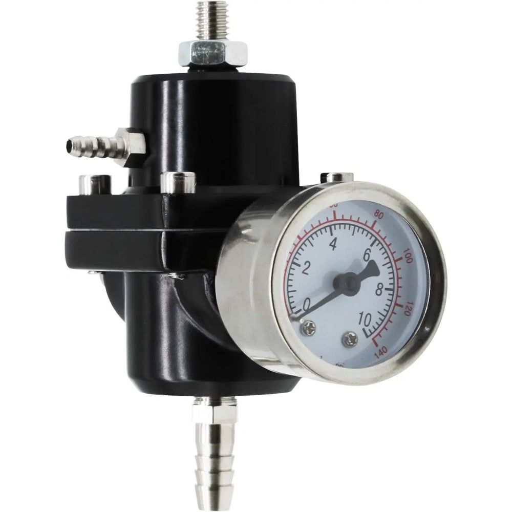 Universal 1Set Adjustable Fuel Pressure Regulator + Gauge+ Fitting Kit Aluminum Black Blue Red Silver