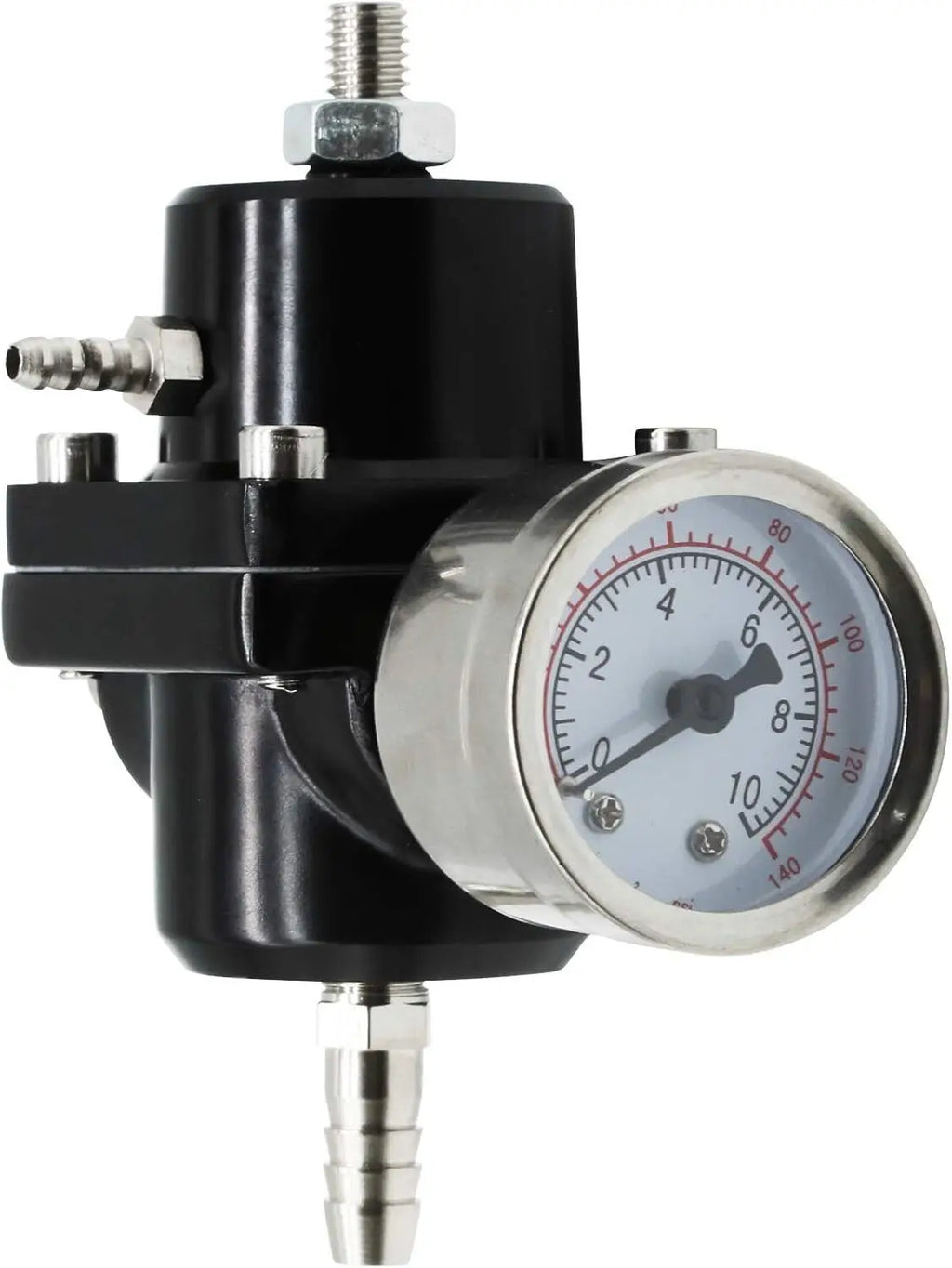 Universal 1Set Adjustable Fuel Pressure Regulator + Gauge+ Fitting Kit Aluminum Black Blue Red Silver