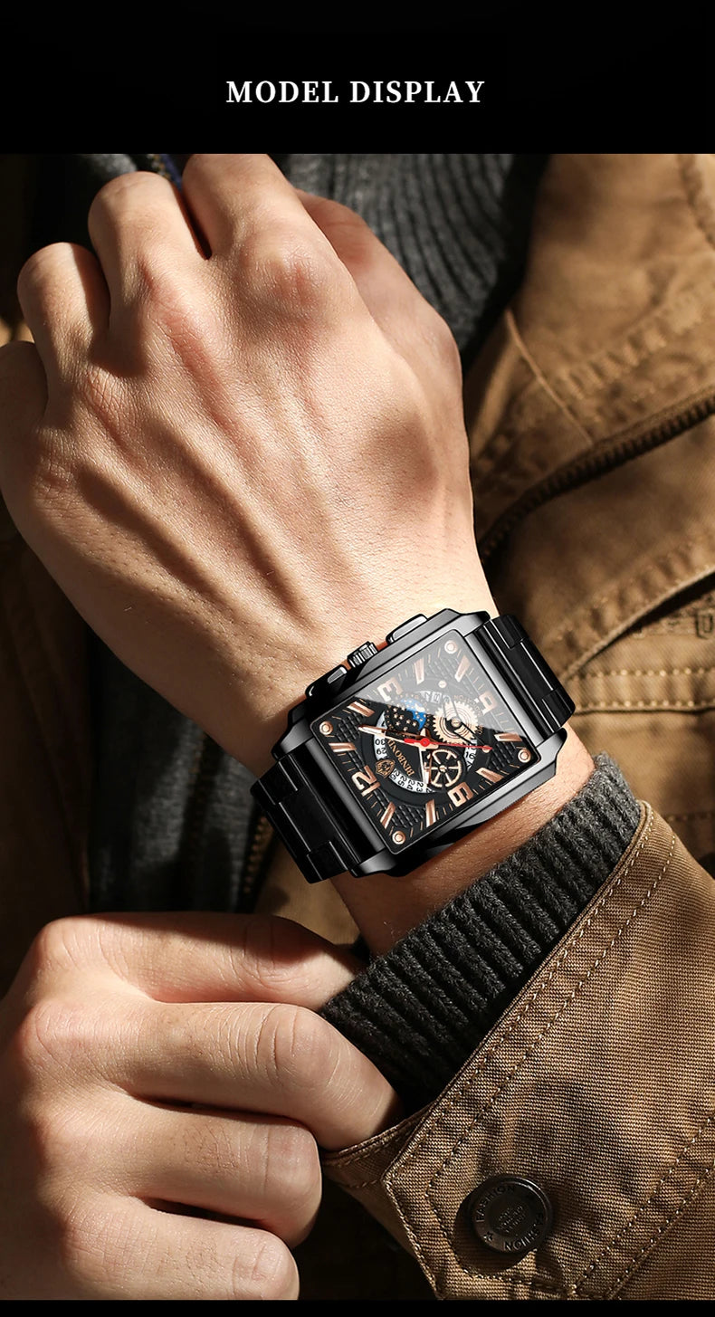 BINBOND Luxury quartz wristwatches luminous waterproof auto date chronograph men's watch business sport fashion casual reloj