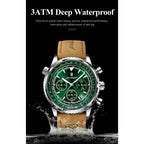 POEDAGAR Luxury Man Watch Quartz Waterproof Luminous Date Chronograph Leather Men Wristwatch Military Sports Men's Watches Reloj