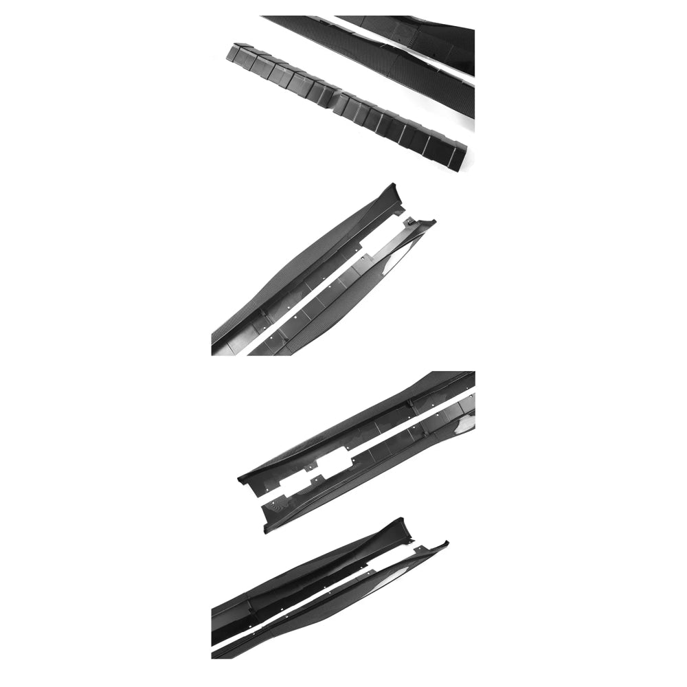 For Chevy Camaro Coupe Convertible LT LS SS RS 2016-2024 ZL1 Style Side Skirts Rocker Panels Spoiler Carbon Look Glossy black