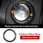 BETTERHUMZ Carbon Fiber For Mercedes Benz W204 W205 W212 C E Class Car Engine Start Stop Button Trim Ring Sticker Accessories