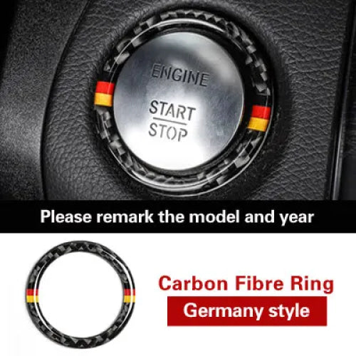BETTERHUMZ Carbon Fiber For Mercedes Benz W204 W205 W212 C E Class Car Engine Start Stop Button Trim Ring Sticker Accessories