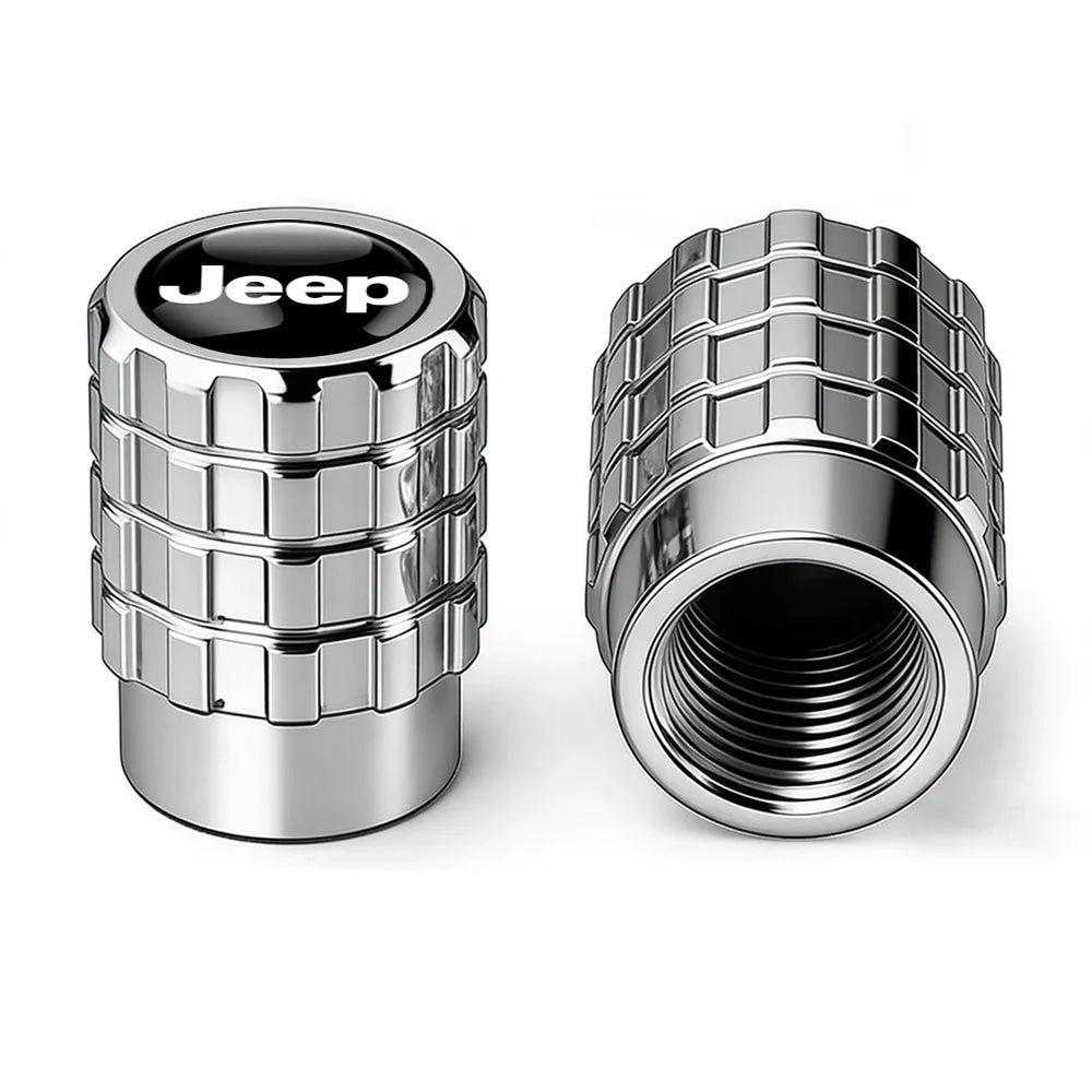 4Pcs Car Emblem Valve Cap Wheel Valves Dust Cover Tire Accessories For Jeep Wrangler Renegade Compass Gladiator Cherokee JL JK