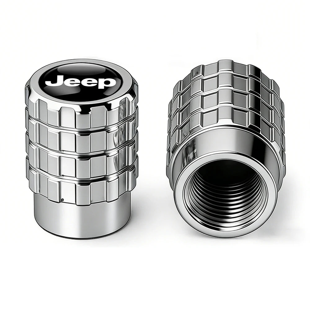 4Pcs Car Emblem Valve Cap Wheel Valves Dust Cover Tire Accessories For Jeep Wrangler Renegade Compass Gladiator Cherokee JL JK