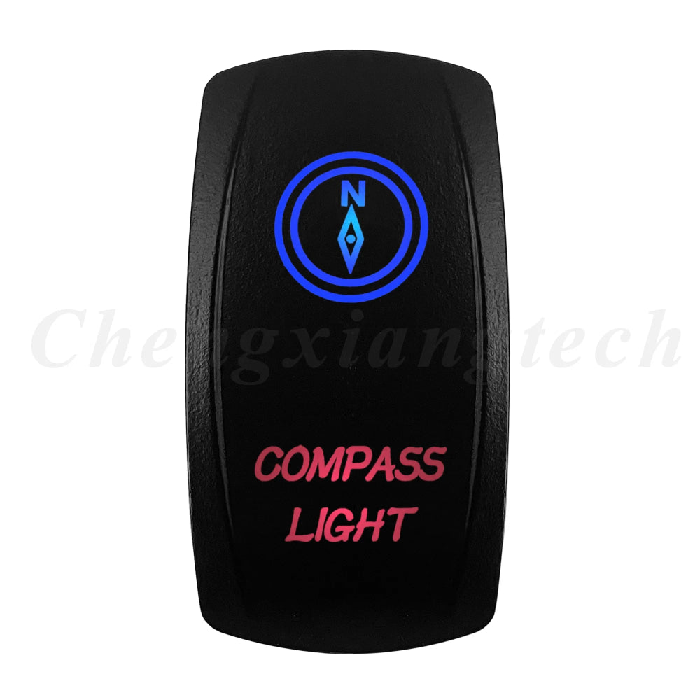 Waterproof 5 Pins SPST On/Off Rocker Switch Blue & Red Led 20A/12V 10A/24V Toggle Switch GPS for Cars,Trucks, RVs, Boats
