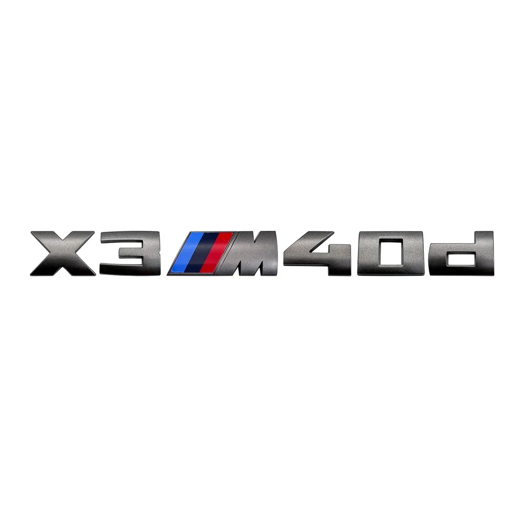 7.3cm for M logo new gray ABS letter sticker trunk badge For BMW X3 M40D 40I X4 M40D X5 M50D 50I X6 M50D 50I X7 M50D 50I