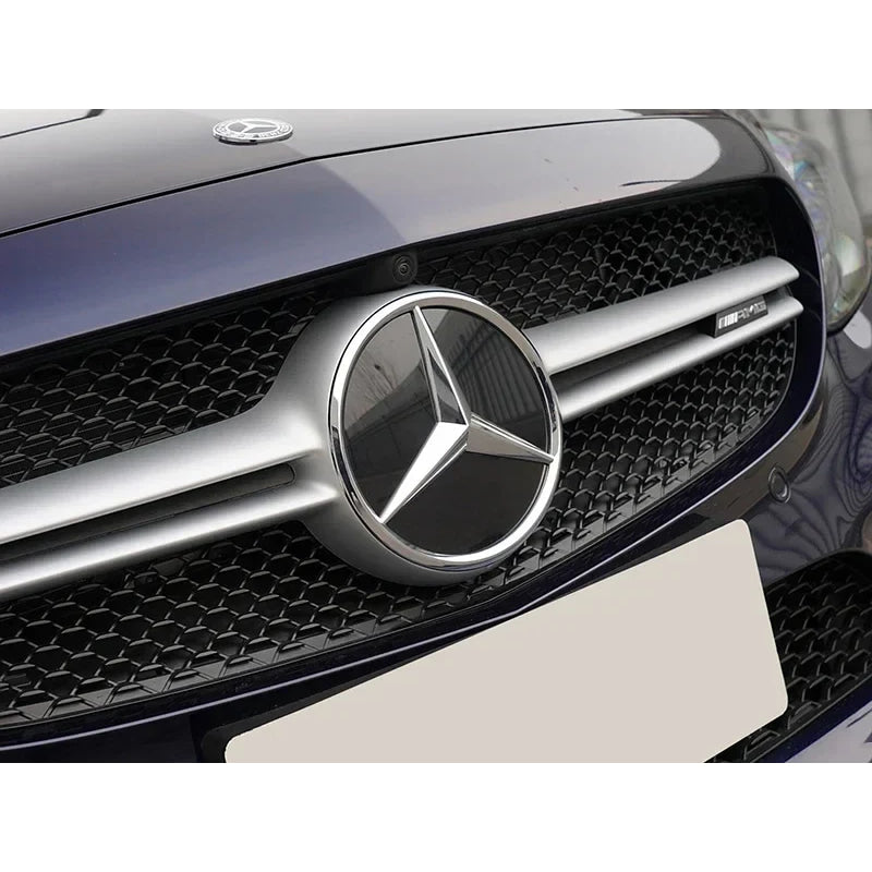 3d Chrome Black Star Logo Car Front Grille Emblem Mercedes Benz Amg W205 W212 W207 A B C E SLK GLK CLA CLS Viano GL ML R Class