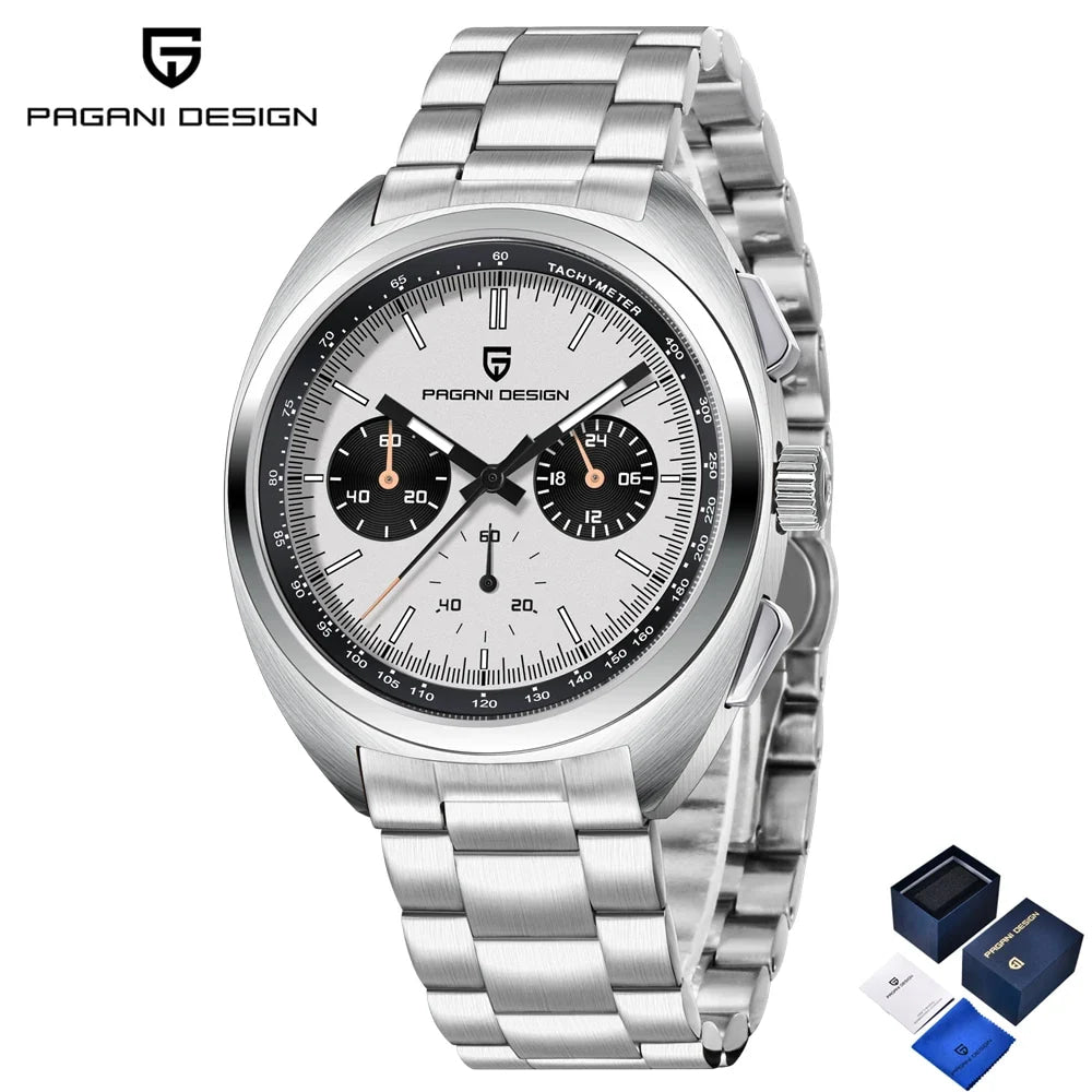 PAGANI DESIGN Panda Mens Watches Quartz Luxury Watch For Men Chronograph VK63 Wristwatches AR Sapphire Waterproof Luminous Clock