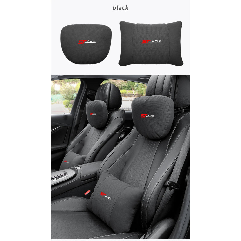 For Ford STline Focus Mondeo Explorer Edge Fiesta Fusion Kuga Escape Auto Headrest Neck Support Lumbar Cushion Soft Neck Pillow