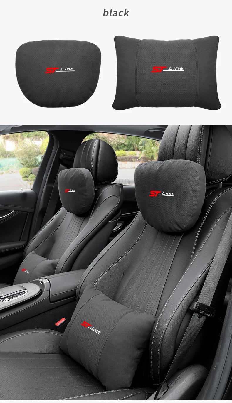 For Ford STline Focus Mondeo Explorer Edge Fiesta Fusion Kuga Escape Auto Headrest Neck Support Lumbar Cushion Soft Neck Pillow