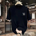 100% pure cotton men's luxurious brand letter print T-shirt, short-sleeved T-shirt, high-quality men's clothing, streetwear