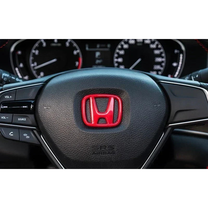 3Pcs Car Front Grille Rear Trunk Badge Steering Wheel Logo Sticker for Honda Accord Civic City XR-V CR-V Inspire Crider Envix