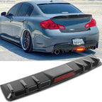 34" Car Rear Bumper Lip Universal Rear Diffuser Shark Fin Style Flat Diffuser For Infiniti Ford Acura TL VW Golf Toyota Nissan