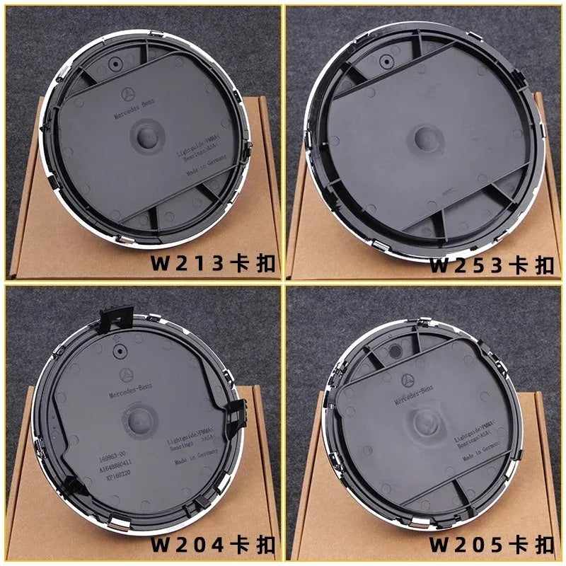 Car Front Grille Emblem Star Badge  Logo Chrome black Silver 3D Mirror Mercedes Benz W205 W204 W253 W213 W206 W166 gle VVVglc