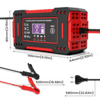 Cargador Unidad de carga de batería de coche y motocicleta Reparación de batería de plomo-ácido Pantalla LCD 6A 12V Batería de coche inteligente