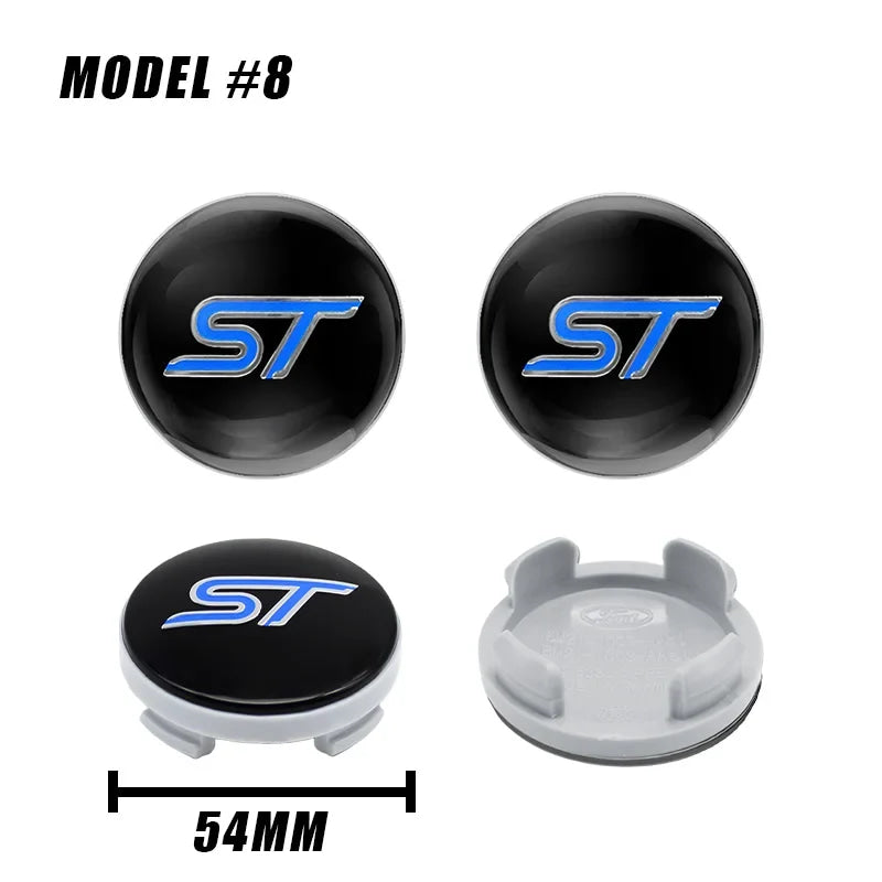 4pcs 56mm 60mm 54mm For Ford Ranger Focus Kuga Mustang Mondeo Fusion Esco Logo Car Wheel Center Hub Cap Rim Cover Emblem Sticker
