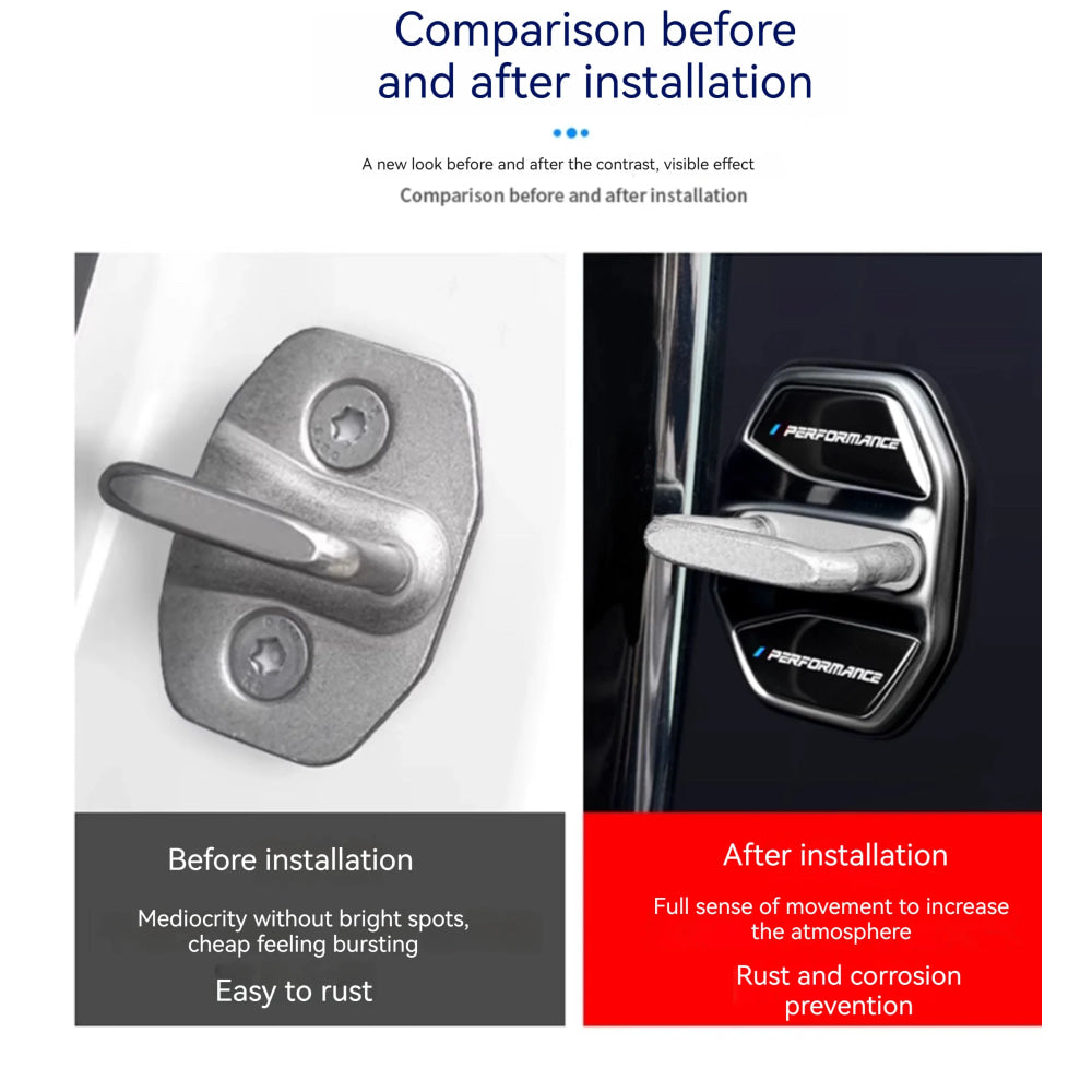 4pcs Car Door Lock Cover For BMW3 5Series X1X3X4X5 G01 G20 G32 F48 G45 G02 F15 G05 G07 G60 Anti Rust Protective Trim accessories
