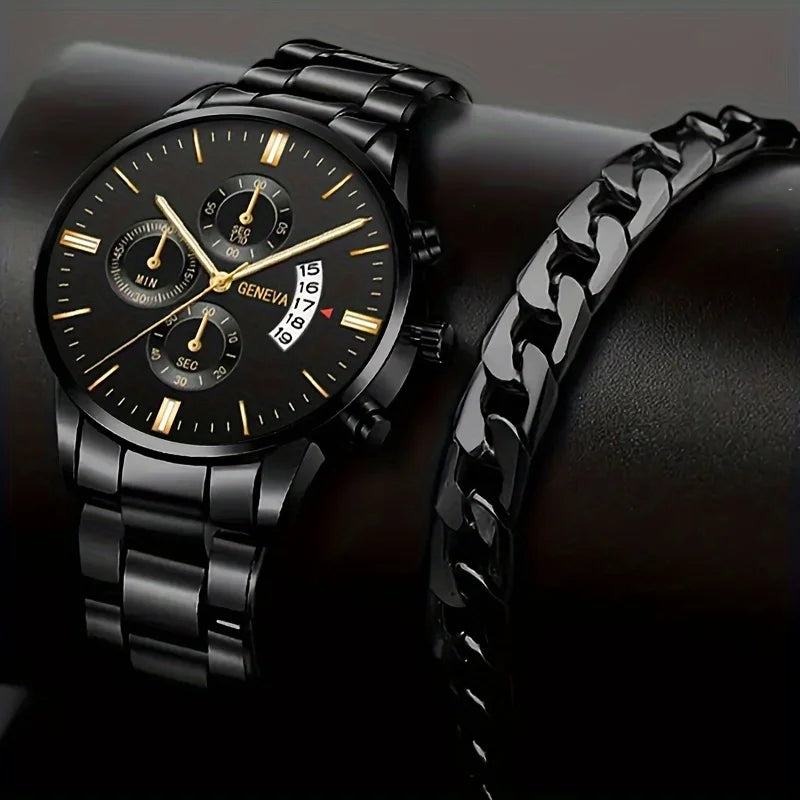Reloj de pulsera de cuarzo con calendario de lujo de acero inoxidable a la moda para hombre, relojes de negocios para hombre, reloj Montre Homme
