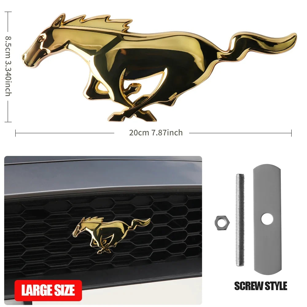 3D Metal Car Front Grille Emblem Logo Rear Trunk Badge Sticker For Ford Mustang Fiesta Focus Ranger Smax Kuga Mondeo Accessories