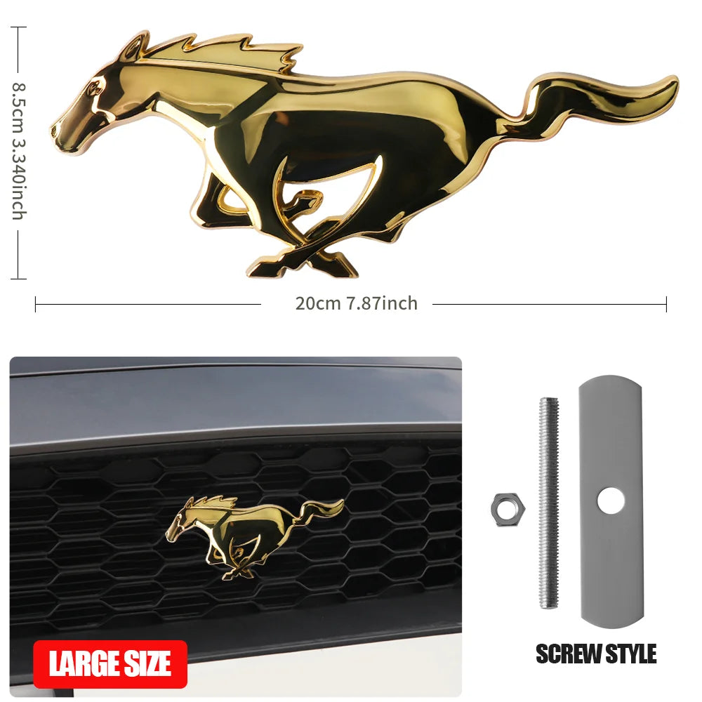 3D Metal Car Front Grille Emblem Logo Rear Trunk Badge Sticker For Ford Mustang Fiesta Focus Ranger Smax Kuga Mondeo Accessories