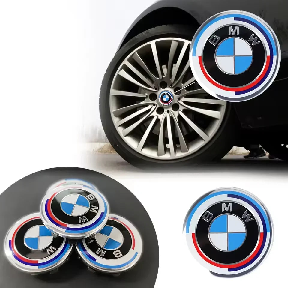 4Pcs 56/68mm Wheel Center Caps Emblem Badge For BMW 50th Anniversary E90 E60 F10 F20 G20 G30 E53 E85 E70 E84 F48 1/3/5/7 Series