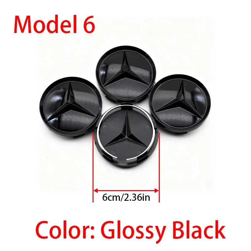 4Pcs 60mm 75mm Car Wheel Center Hub For Mercedes Benz AMG class W205 W203 GLC GLK W206 W220 W211 A180 Cap Rim Cover Accessories