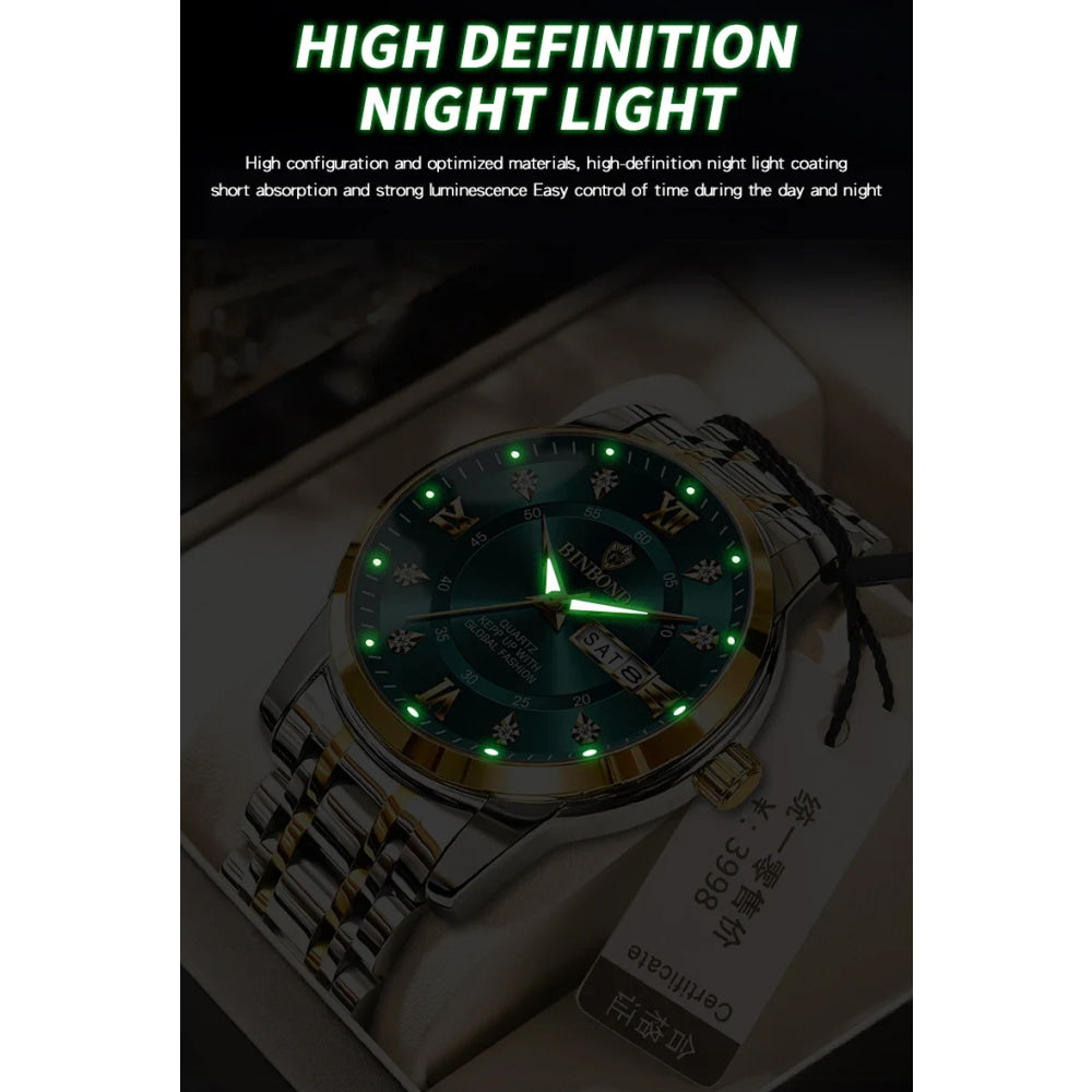 BINBOND Top Brand Luxury Fashion Watch Men 3ATM Waterproof Date Clock Sport Watches Mens Quartz Wristwatch Relogio Masculino