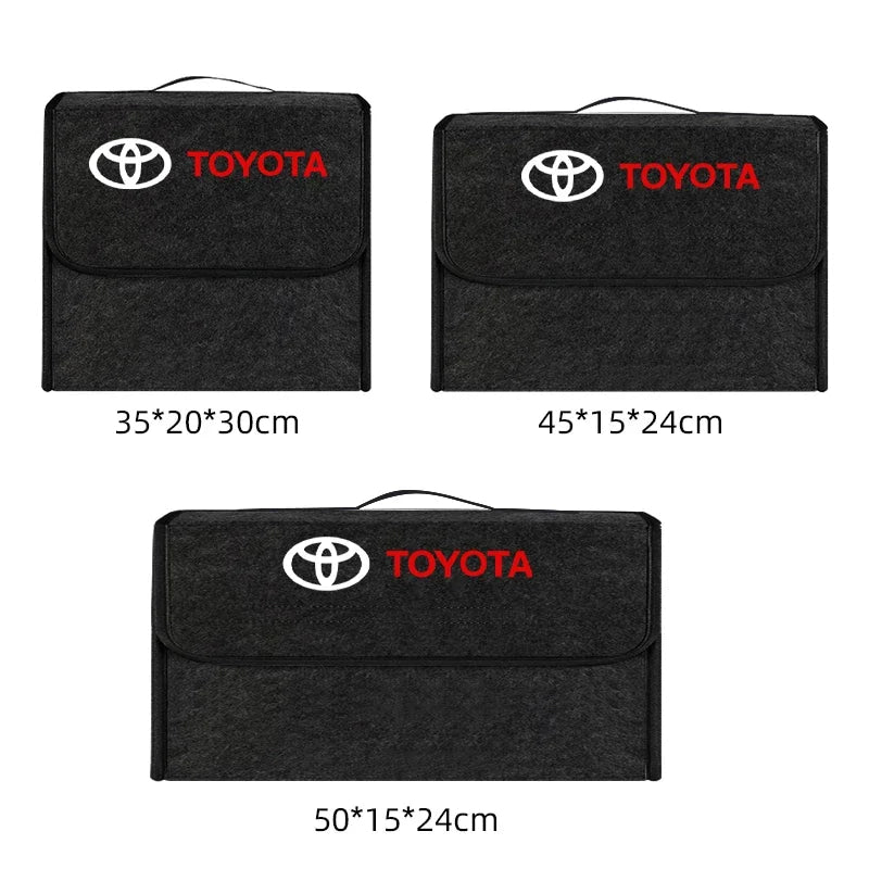Car interior sticker Car Trunk Storage Box Foldable Felt Organizer Stowing Tidying Box For Toyota Corolla Camry rav4 Yaris hilux