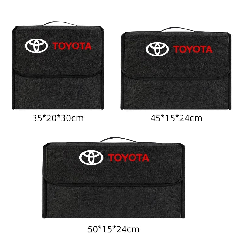 Car interior sticker Car Trunk Storage Box Foldable Felt Organizer Stowing Tidying Box For Toyota Corolla Camry rav4 Yaris hilux
