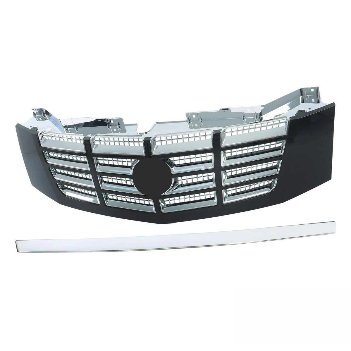 Complete Chrome Front Grille & Upper Trim Suit For Cadillac Escalade ESV 07-2014