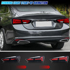 LED Tail Lights for Chevrolet Chevy Malibu 2019-2025 Sequential Turn Signal Dynamic Animation Black Rear Lamps Assembly