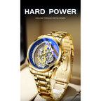 TPW Hot Trendy Fashion Wholesale Men Golden Black Blue Skeleton NOT Automatic Watch Quartz Wrist Watches Luxury 2024
