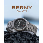 BERNY Full Titanium Watches for Men Outdoor Quartz Men's Field Wristwatch VH31 Super Luminous Sapphire Easy Read Watch