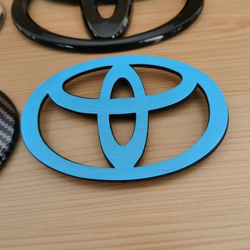 1pc 3D Car Emblem sticker For Toyota Front Grill Hood Rear Trunk Logo Corolla Camry RAV4 Hilux Yaris Prius Prado Badge Accessory